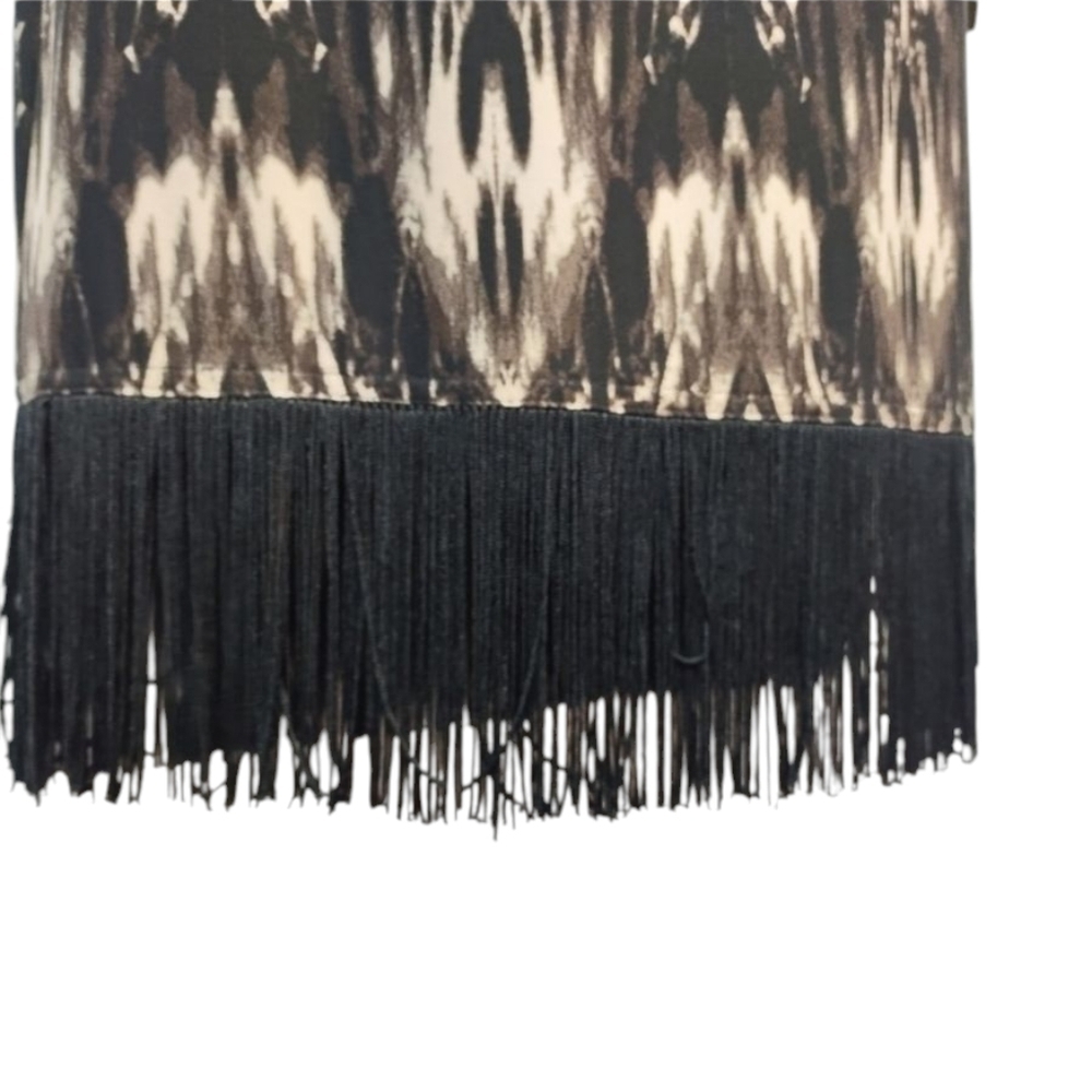 R&M Richards Black Brown White Fringe Dress Size 10 NWT - Picture 7 of 9